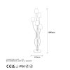 Elegant Floor Lamp with Metal Body, Gold & Beige, 44 x 44 x 160 cm | Fabric Cap (14 cm Dia, 16 cm H) | 5 x E14 Socket, Perfect for Glamorous Interiors