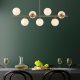 Elegant Vintage Chandelier, Adjustable Height 113 x 40 x 46-85 cm, 7 x E14 Sockets, Copper Metal Body, Perfect for Modern Glam & Scandinavian Decor