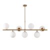 Elegant Vintage Chandelier, Adjustable Height 113 x 40 x 46-85 cm, 7 x E14 Sockets, Copper Metal Body, Perfect for Modern Glam & Scandinavian Decor