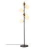 Modern Floor Lamp with Metal Body & Glass Cap, Black, 35 x 22 x 163 cm | 6 x E14 Socket, Stylish Scandinavian Design for Home & Office