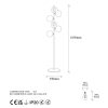 Modern Floor Lamp with Metal Body & Glass Cap, Black, 35 x 22 x 163 cm | 6 x E14 Socket, Stylish Scandinavian Design for Home & Office