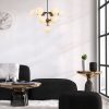 Modern Black Chandelier, Adjustable Height 74 x 74 x 66-108 cm, Metal Body & Glass Cap, 10 x E14 Sockets, Stylish Scandinavian Design, IP20