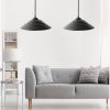 Stylish UFO Chandelier (2 Pieces), Black, 50 cm Height | Adjustable Cable, E27 Socket, Modern Industrial & Scandinavian Design | Perfect for Home & Office