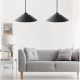 Stylish UFO Chandelier (2 Pieces), Black, 50 cm Height | Adjustable Cable, E27 Socket, Modern Industrial & Scandinavian Design | Perfect for Home & Office