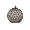 Handmade Jute Chandelier, Cream & Black, 22 cm Cap Length, 24 cm Diameter, Adjustable Cable, 55 cm Total Height | Scandinavian Design, Max 40W E27 Socket
