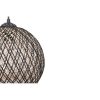 Handmade Jute Chandelier, Cream & Black, 22 cm Cap Length, 24 cm Diameter, Adjustable Cable, 55 cm Total Height | Scandinavian Design, Max 40W E27 Socket