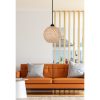 Handmade Jute Chandelier, 22 cm Cap, 55 cm Height | Adjustable Cable, E27 Max 40W | Bohemian & Scandinavian Design, White & Brown Colors, Stylish Lighting