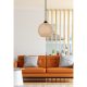 Handmade Jute Chandelier, 22 cm Cap, 55 cm Height | Adjustable Cable, E27 Max 40W | Bohemian & Scandinavian Design, White & Brown Colors, Stylish Lighting