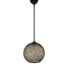 Handmade Jute Chandelier, 55 cm Height, Adjustable Cable, E27 Socket, Brown, Ecru & Black | Bohemian & Scandinavian Design for Stylish Interiors