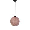 Handmade Jute Chandelier, Lilac & Brown, 22 cm Cap | Adjustable Cable, 55 cm Height | E27 Max 40W | Bohemian & Scandinavian Style Lighting for Home Decor