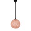 Handmade Jute Chandelier, Pink & Brown, 22 cm Cap Length, 24 cm Diameter, Adjustable Cable, 55 cm Total Height | Bohemian & Scandinavian Style, Max 40W E27