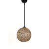 Handmade Jute Chandelier, 55 cm Height, Adjustable Cable, E27 Socket, Black & Brown | Bohemian & Scandinavian Design, Perfect for Stylish Interiors