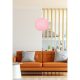 Handmade Jute Chandelier, Bohemian Style, Pink & White, 22 cm Cap Length, 24 cm Diameter, Adjustable Cable, Total Height 55 cm, E27 Max 40W.