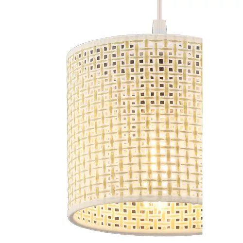 Opviq, 390FLH2402, Elegant white chandelier, metal body, CE certification, E27 socket (max. 60 W), 50 cm total height, 15x15 cm cotton cap | Perfect for modern interior design