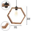 Elegant Wooden Chandelier, Brown, 30 cm Cap, 70 cm Total Height | Adjustable Cable, E27 Socket, Max 40W | CE Certified for Modern Home Decor