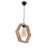 Elegant Wooden Chandelier, 30 cm Cap, 70 cm Height, Adjustable Cable, CE Certified, E27 Socket, Natural Finish | Perfect for Modern Home Decor