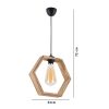 Elegant Wooden Chandelier, 30 cm Cap, 70 cm Height, Adjustable Cable, CE Certified, E27 Socket, Natural Finish | Perfect for Modern Home Decor