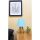 Opviq, 390FLH1716, Stylish Table Lamp with Wooden Foot, Blue & Natural Colors, 33 cm Height | E27 Socket, 40W Max, 150 cm Cable, On/Off Switch | Perfect for Home Decor
