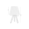 Stylish Table Lamp with Wooden Foot, Blue & Natural Colors, 33 cm Height | E27 Socket, 40W Max, 150 cm Cable, On/Off Switch | Perfect for Home Decor