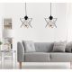 Industrial Metal Prism Chandelier (2 Pieces), Black, Adjustable Height 60 cm | E27 Socket, Max 40W | Stylish Lighting for Modern Spaces
