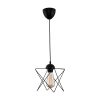 Industrial Metal Prism Chandelier (2 Pieces), Black, Adjustable Height 60 cm | E27 Socket, Max 40W | Stylish Lighting for Modern Spaces