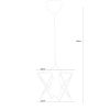 Industrial Metal Prism Chandelier (2 Pieces), Black, Adjustable Height 60 cm | E27 Socket, Max 40W | Stylish Lighting for Modern Spaces