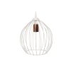 Elegant White Metal Prism Chandelier, Adjustable Height 65 cm, E27 Socket, Scandinavian Design | Perfect for Modern Home Décor & Lighting