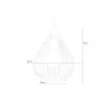 Elegant White Metal Prism Chandelier, Adjustable Height 65 cm, E27 Socket, Scandinavian Design | Perfect for Modern Home Décor & Lighting