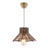 Elegant Wooden Chandelier with Replica Bamboo Cap, 27 x 27 cm, Height 55 cm | CE Certified, Adjustable Cable, E27 Socket, Brown Finish | Perfect for Modern Decor