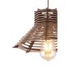 Elegant Wooden Chandelier with Replica Bamboo Cap, 27 x 27 cm, Height 55 cm | CE Certified, Adjustable Cable, E27 Socket, Brown Finish | Perfect for Modern Decor