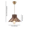 Elegant Wooden Chandelier with Replica Bamboo Cap, 27 x 27 cm, Height 55 cm | CE Certified, Adjustable Cable, E27 Socket, Brown Finish | Perfect for Modern Decor