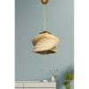 Elegant Beige Chandelier with Wooden Body & Imitation Bamboo Cap, 75 cm Height, CE Certified, E27 Socket, Perfect for Modern Home Decor & Lighting