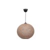 Handmade Jute Chandelier, Cream Color, 34 cm Cap Length, 38 cm Diameter, Adjustable Cable, Total Height 70 cm, E27 Max 40W | Scandinavian Solid Color Design