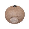 Handmade Jute Chandelier, Cream Color, 34 cm Cap Length, 38 cm Diameter, Adjustable Cable, Total Height 70 cm, E27 Max 40W | Scandinavian Solid Color Design
