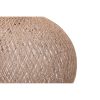 Handmade Jute Chandelier, Cream Color, 34 cm Cap Length, 38 cm Diameter, Adjustable Cable, Total Height 70 cm, E27 Max 40W | Scandinavian Solid Color Design