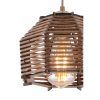Elegant Wooden Chandelier with Replica Bamboo Cap, 55 cm Height, Adjustable Cable, E27 Socket, CE Certified, Brown Finish | Perfect for Modern Spaces