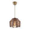 Elegant Wooden Chandelier with Replica Bamboo Cap, 55 cm Height, Adjustable Cable, E27 Socket, CE Certified, Brown Finish | Perfect for Modern Spaces