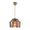 Elegant Wooden Chandelier with Replica Bamboo Cap, 55 cm Height, Adjustable Cable, E27 Socket, CE Certified, Brown Finish | Perfect for Modern Spaces