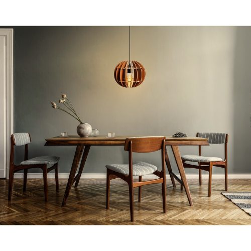 Opviq, 390FLH1546, Elegant ball chandelier, walnut color, height 60 cm | Adjustable cable, E27 socket, 40W Max | Stylish Scandinavian design for modern spaces