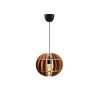 Elegant Sphere Chandelier, Walnut Color, 60 cm Height | Adjustable Cable, E27 Socket, 40W Max | Stylish Scandinavian Design for Modern Spaces
