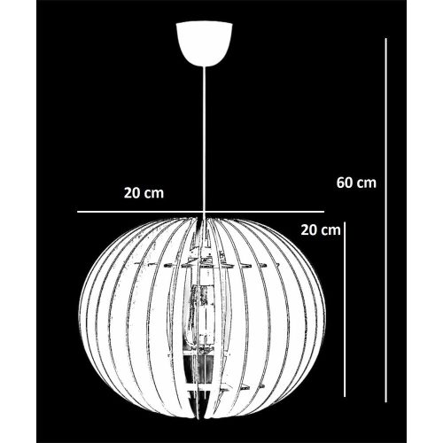 Opviq, 390FLH1546, Elegant ball chandelier, walnut color, height 60 cm | Adjustable cable, E27 socket, 40W Max | Stylish Scandinavian design for modern spaces
