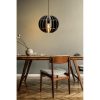 Elegant Black Sphere Chandelier, Adjustable Height 60 cm, MDF Body, E27 Socket Max 40W | Modern Scandinavian Design for Stylish Interiors