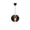 Elegant Black Sphere Chandelier, Adjustable Height 60 cm, MDF Body, E27 Socket Max 40W | Modern Scandinavian Design for Stylish Interiors