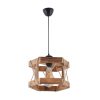 Elegant Wooden Chandelier, Brown, 26 x 30 cm Cap, 65 cm Height | Adjustable Cable, E27 Socket, Max 40W | CE Certified, Perfect for Modern Spaces
