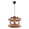Elegant Wooden Chandelier, Brown, 26 x 30 cm Cap, 65 cm Height | Adjustable Cable, E27 Socket, Max 40W | CE Certified, Perfect for Modern Spaces