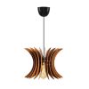 Elegant Sphere Chandelier, Walnut Color, 60 cm Height | Adjustable Cable, E27 Socket, 40W Max | Stylish Scandinavian Design for Modern Spaces