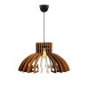 Elegant Scandinavian Crown Chandelier, Walnut Finish, 55 cm Height | Adjustable Cable, E27 Socket, 40W Max | Stylish Lighting for Modern Spaces
