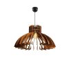 Elegant Scandinavian Crown Chandelier, Walnut Finish, 55 cm Height | Adjustable Cable, E27 Socket, 40W Max | Stylish Lighting for Modern Spaces