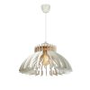 Elegant White Crown Chandelier, Adjustable Height 55 cm, 39 cm Diameter, E27 Socket, MDF Body | Scandinavian Design for Modern Spaces