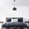 Stylish Anthracite Chandelier, Metal Body, Cotton Cap (30x30x18 cm), Total Height 65 cm, E27 Socket Max 40W, CE Certified | Elegant Lighting for Modern Spaces